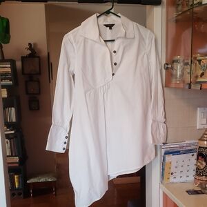 Elegant White Asymmetrical Blouse